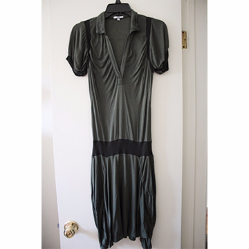 NEW CLU olive green mini skirt dress S / Small